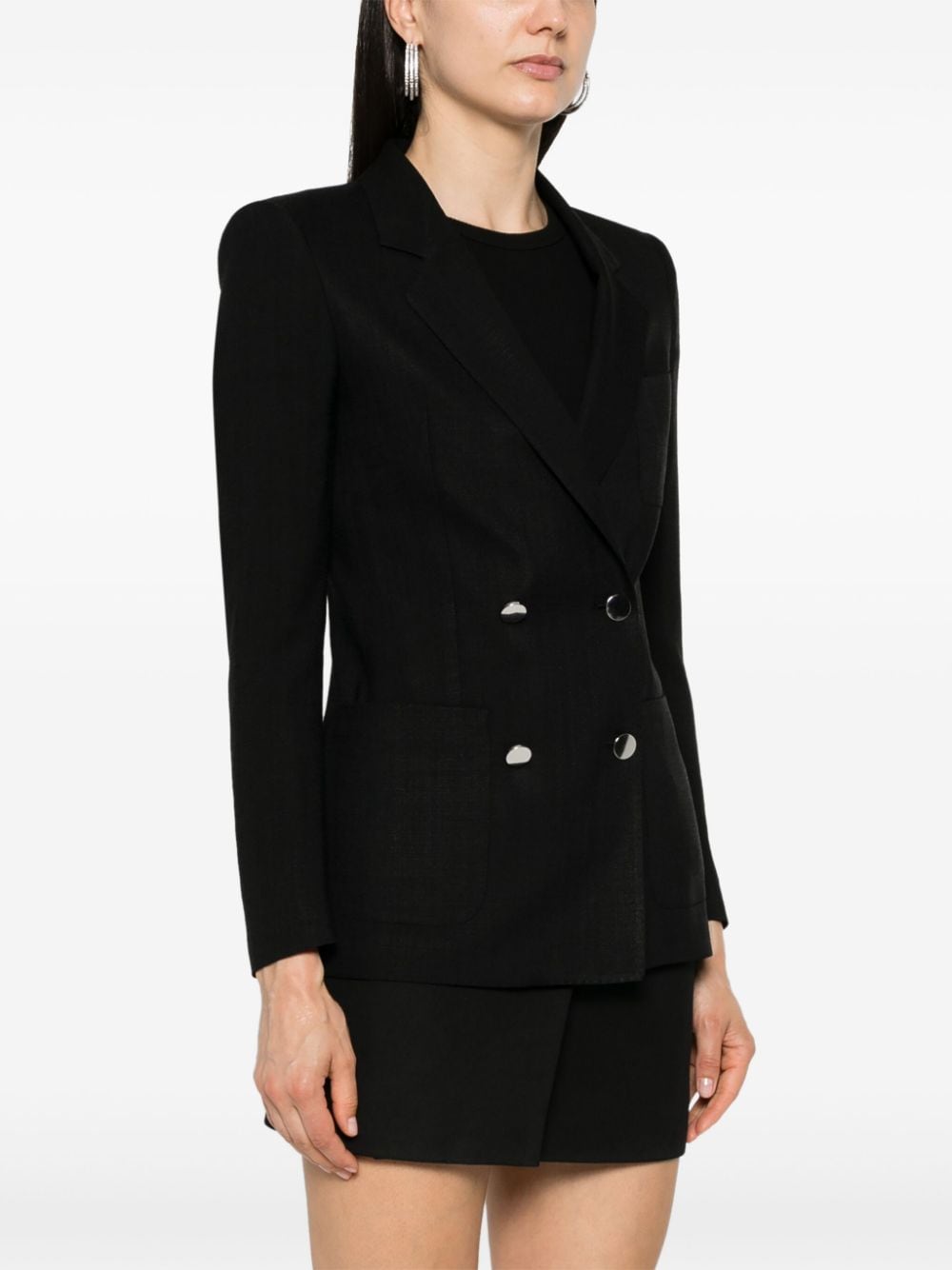 Shop Tagliatore Double-breasted Blazer In Black