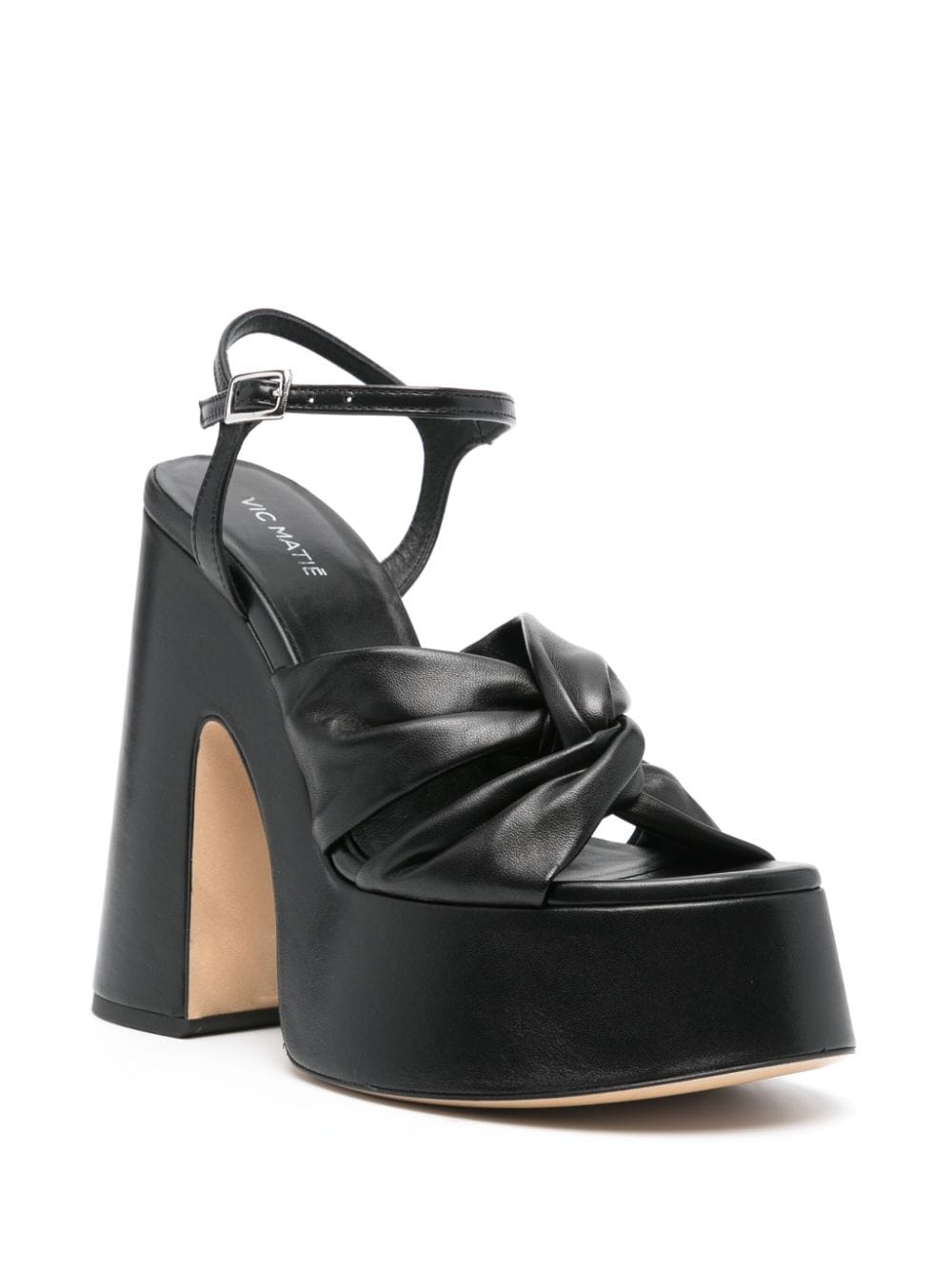 Vic Matie Sash 140mm leather sandals - Zwart