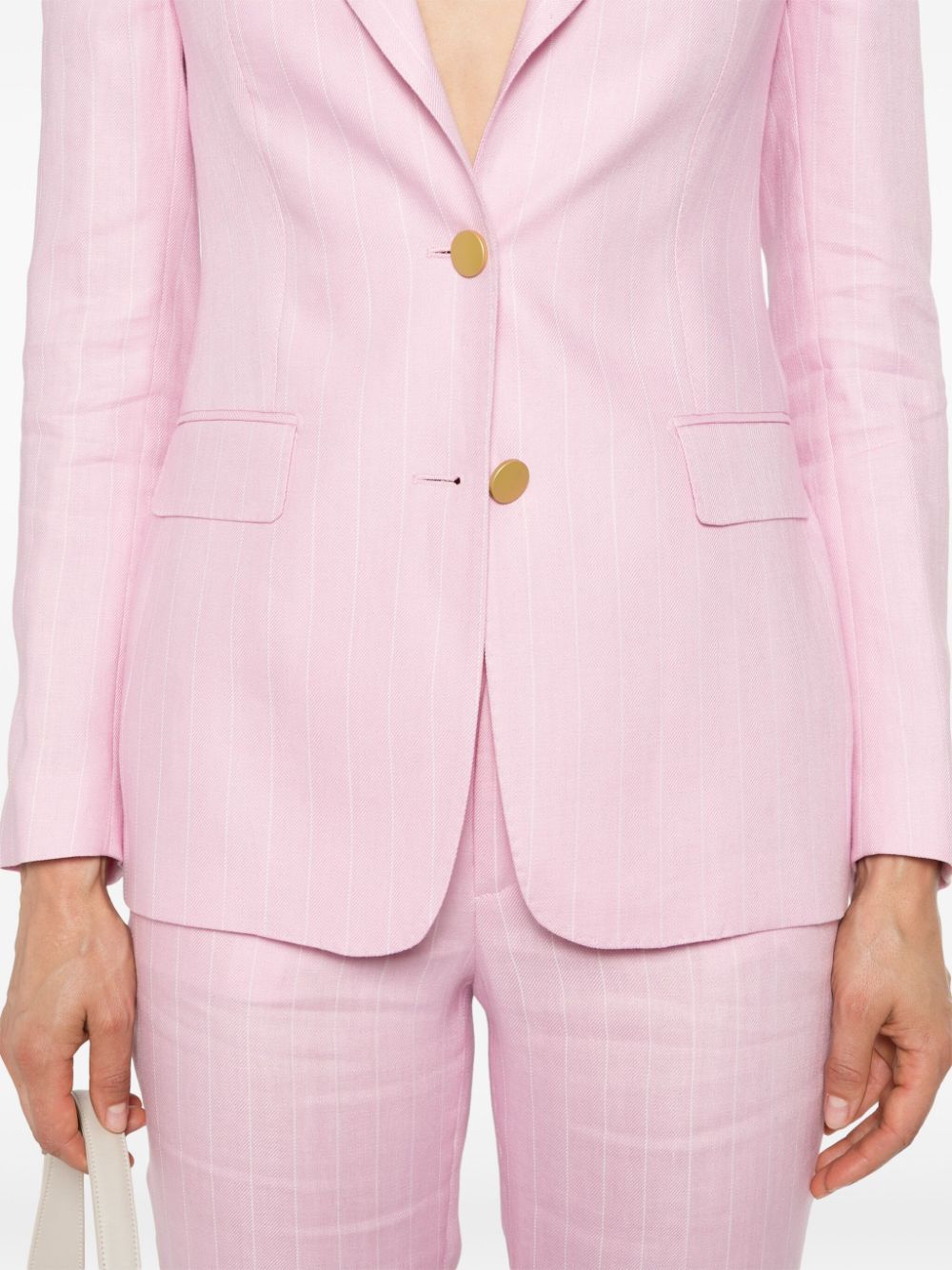 Shop Tagliatore Single-breasted Pinstripe Suit In Pink