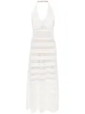 TWINSET halterneck crochet midi dress - White