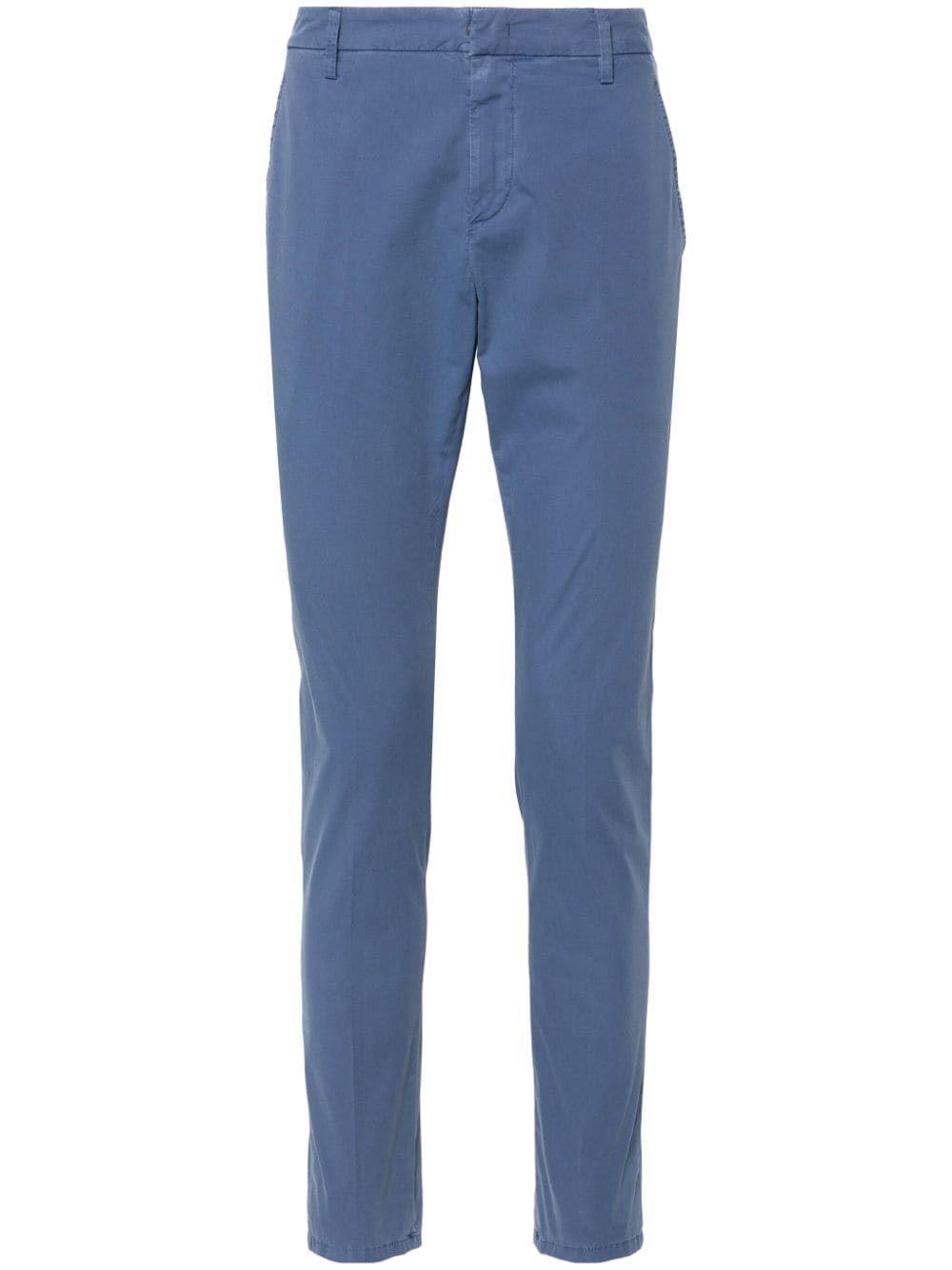 Dondup Mid-rise Cotton Chino Trousers In Blue