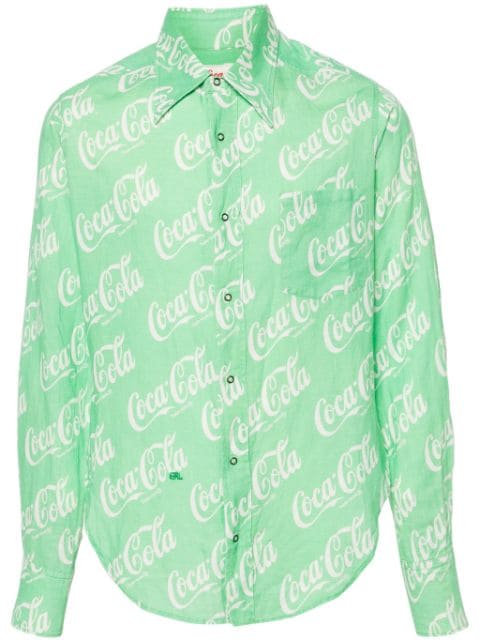 ERL camisa con monograma estampado de ERL x Coca-Cola