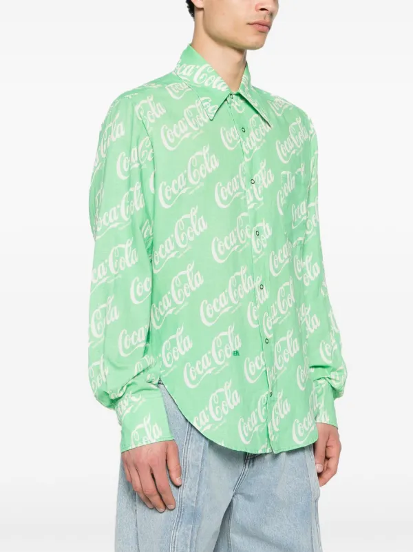 ERL x Coca-Cola monogram-print Shirt | Green | FARFETCH