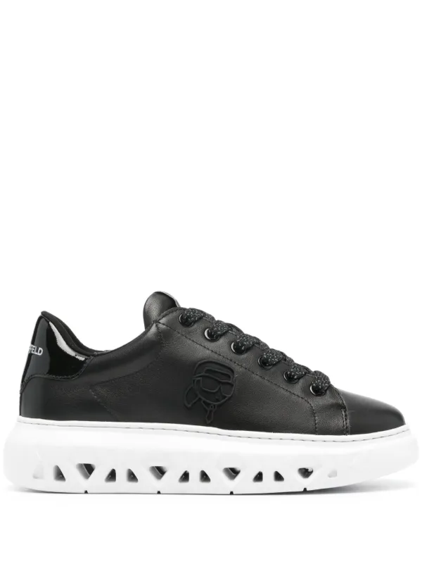 Karl Lagerfeld Ikonik Karl-detailed Leather Sneakers Black FARFETCH IN