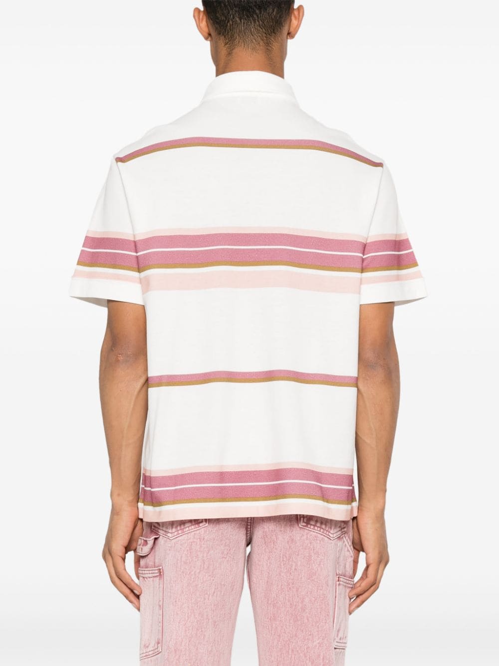 Shop Etro Pegaso-motif Cotton Polo Shirt In Neutrals