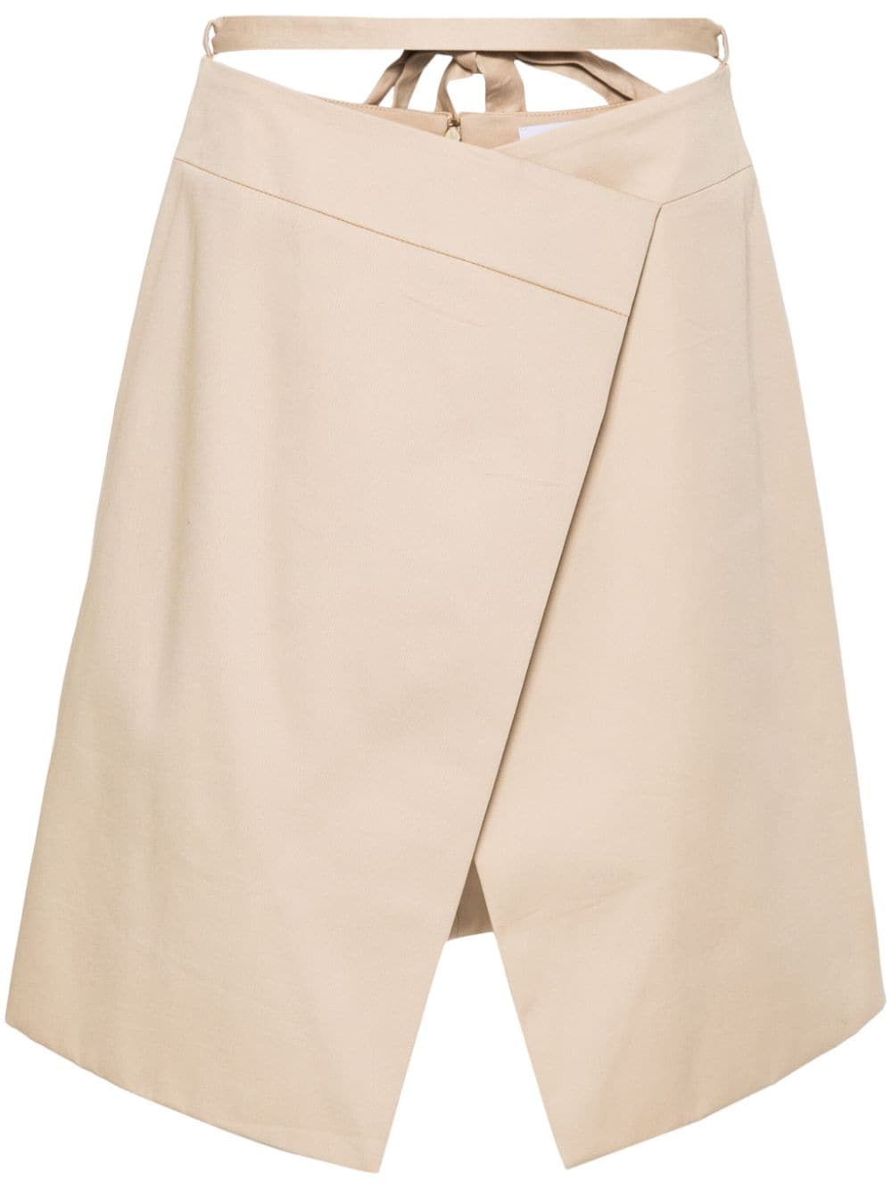 Shop Patou Wrap-design Cotton Skirt In Neutrals
