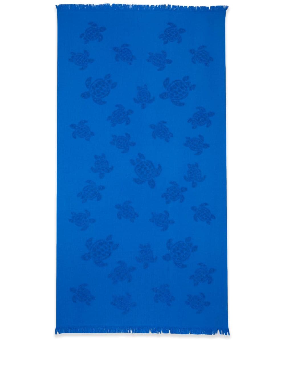 Vilebrequin Santah 乌龟提花沙滩毛巾 In Blue