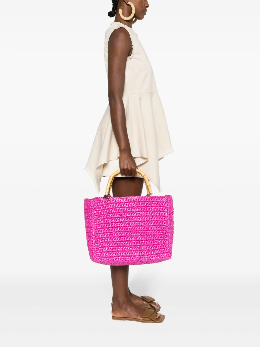 Chica Luna geweven shopper - Roze