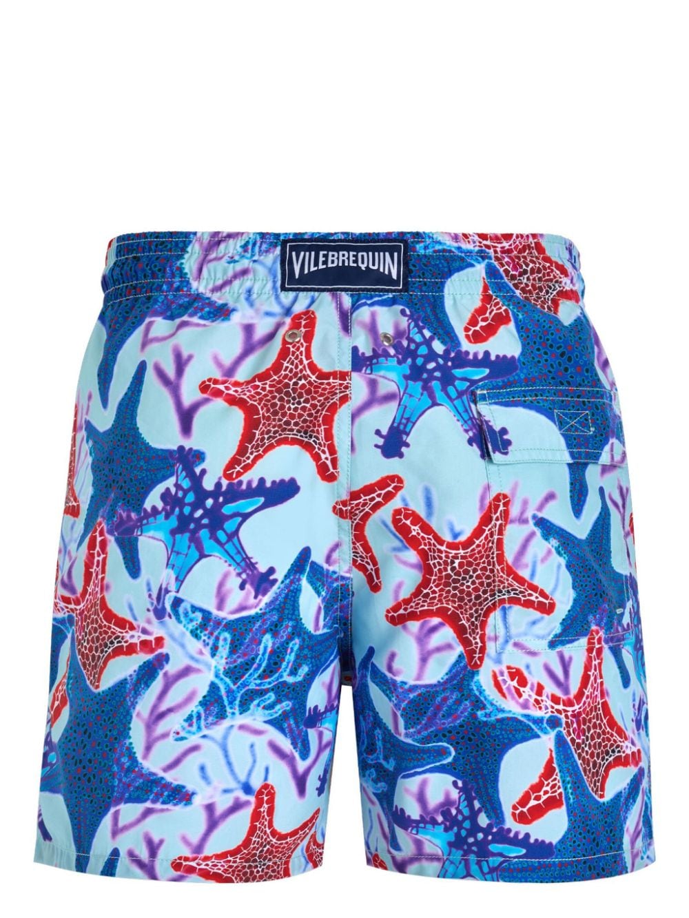 Shop Vilebrequin Graphic-print Drawstring Swim Shorts In Blue