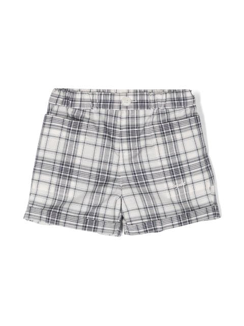 Bonpoint plaid-check cotton shorts