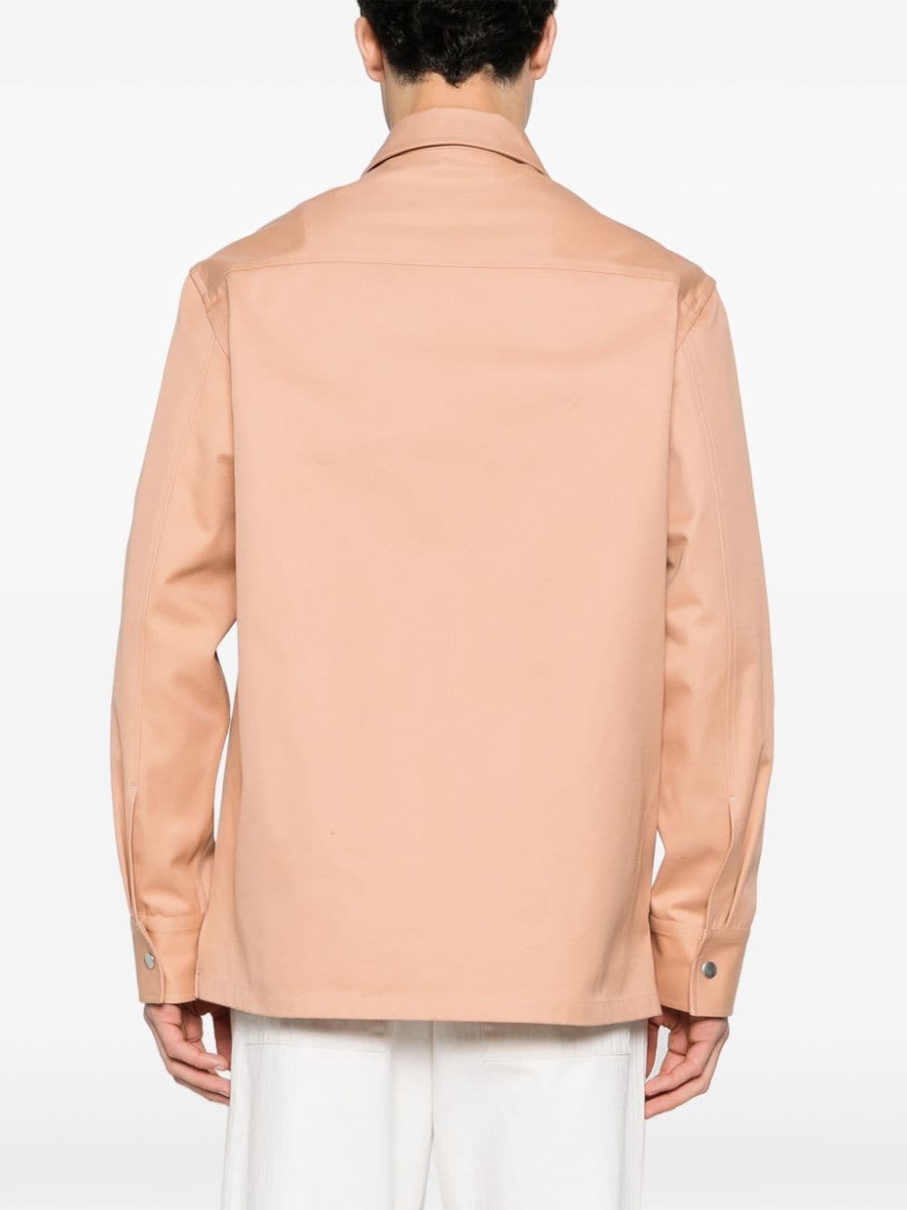Shop Jil Sander Zip-up Twill Overshirt In Pink