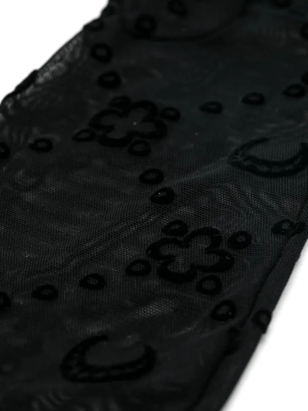 Marine Serre flocked-monogram Gloves | Black | FARFETCH