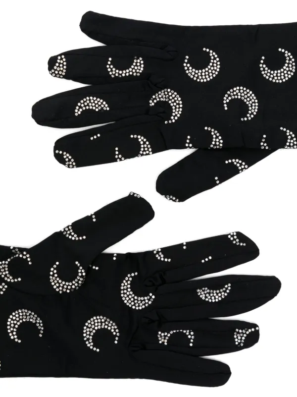 Marine Serre rhinestone-embellished Gloves | Black | FARFETCH