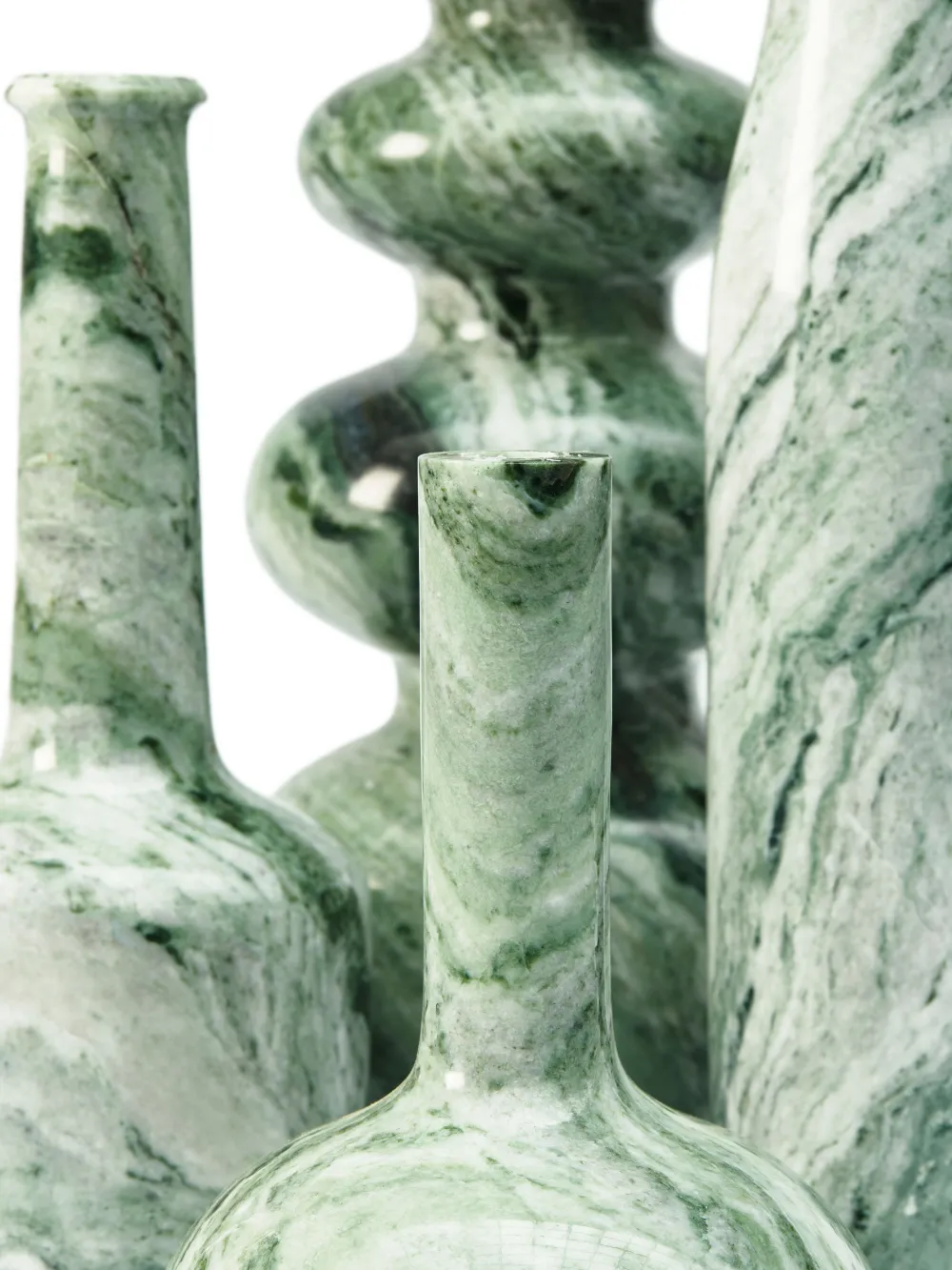 Polspotten Green Heritage Bottle Marble Candle Holder In Green