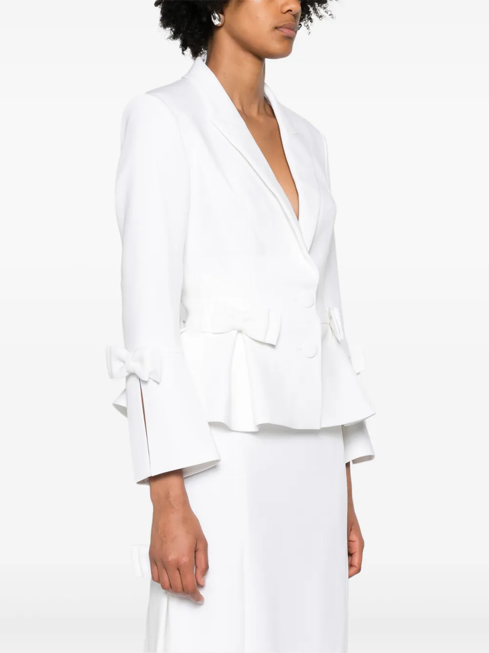 Shop Huishan Zhang Sanna Single-breasted Blazer In White