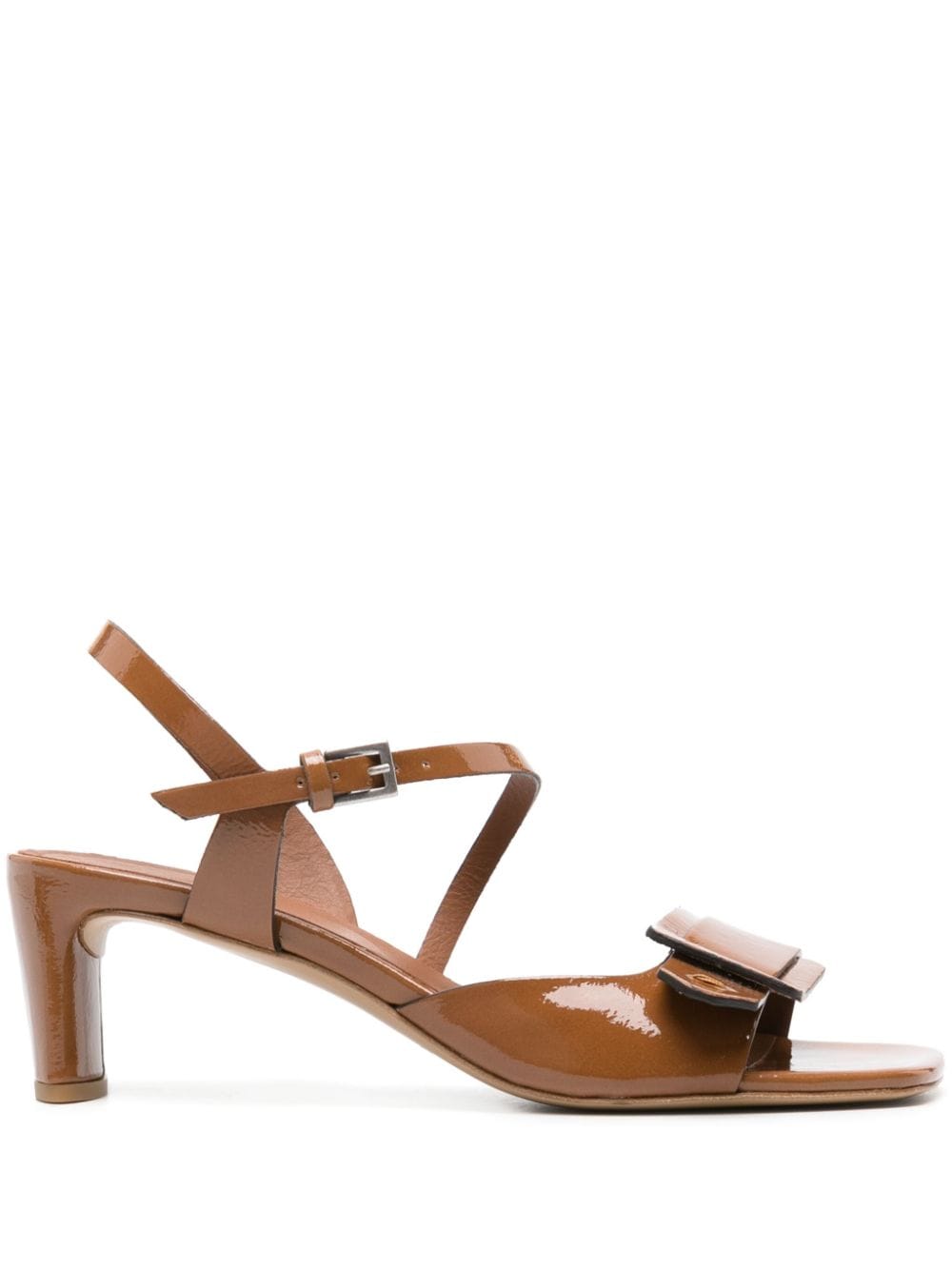 Del Carlo 60mm Square-toe Leather Sandals In Brown