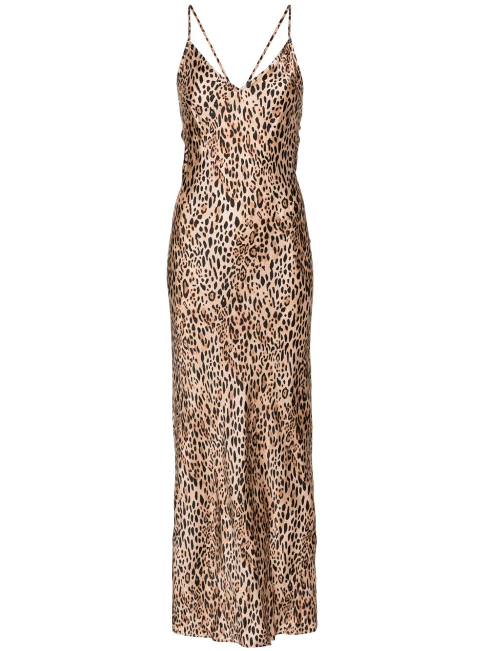 MC2 Saint Barth Eydis leopard-print slip maxi dress Beige