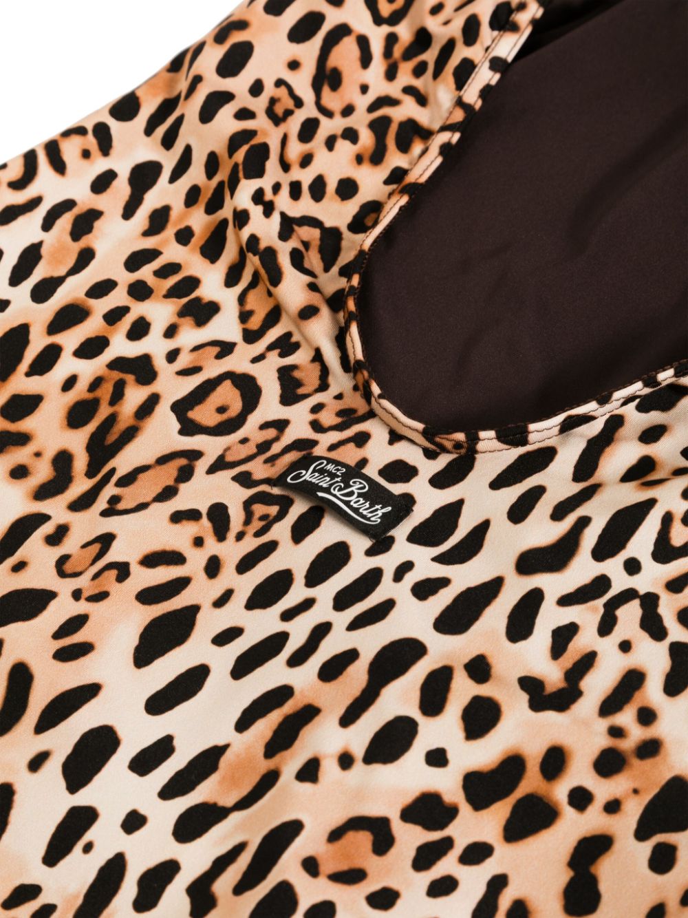 Shop Mc2 Saint Barth Leopard-print Swimsuit In Brown