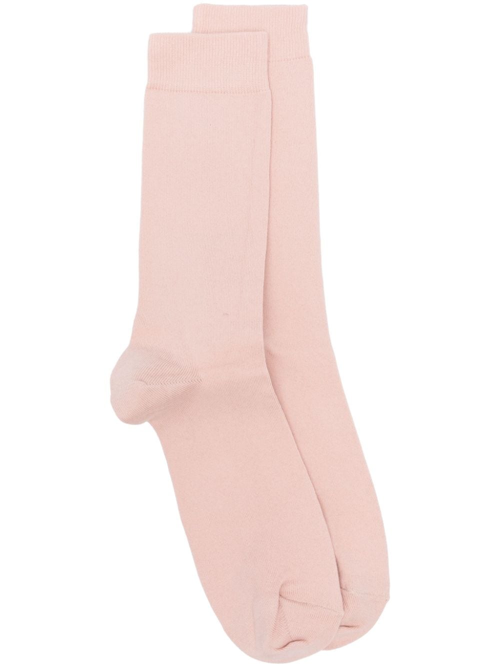 Sunspel Ribbed-knit Ankle Socks In Pink