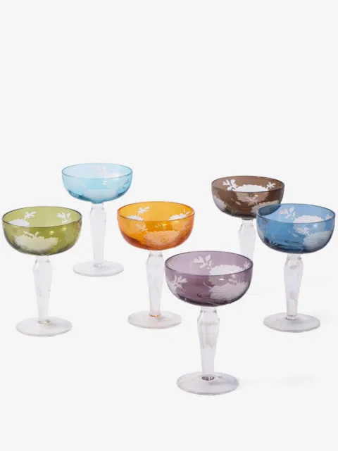 POLSPOTTEN Peony Coupe glasses (set of six)
