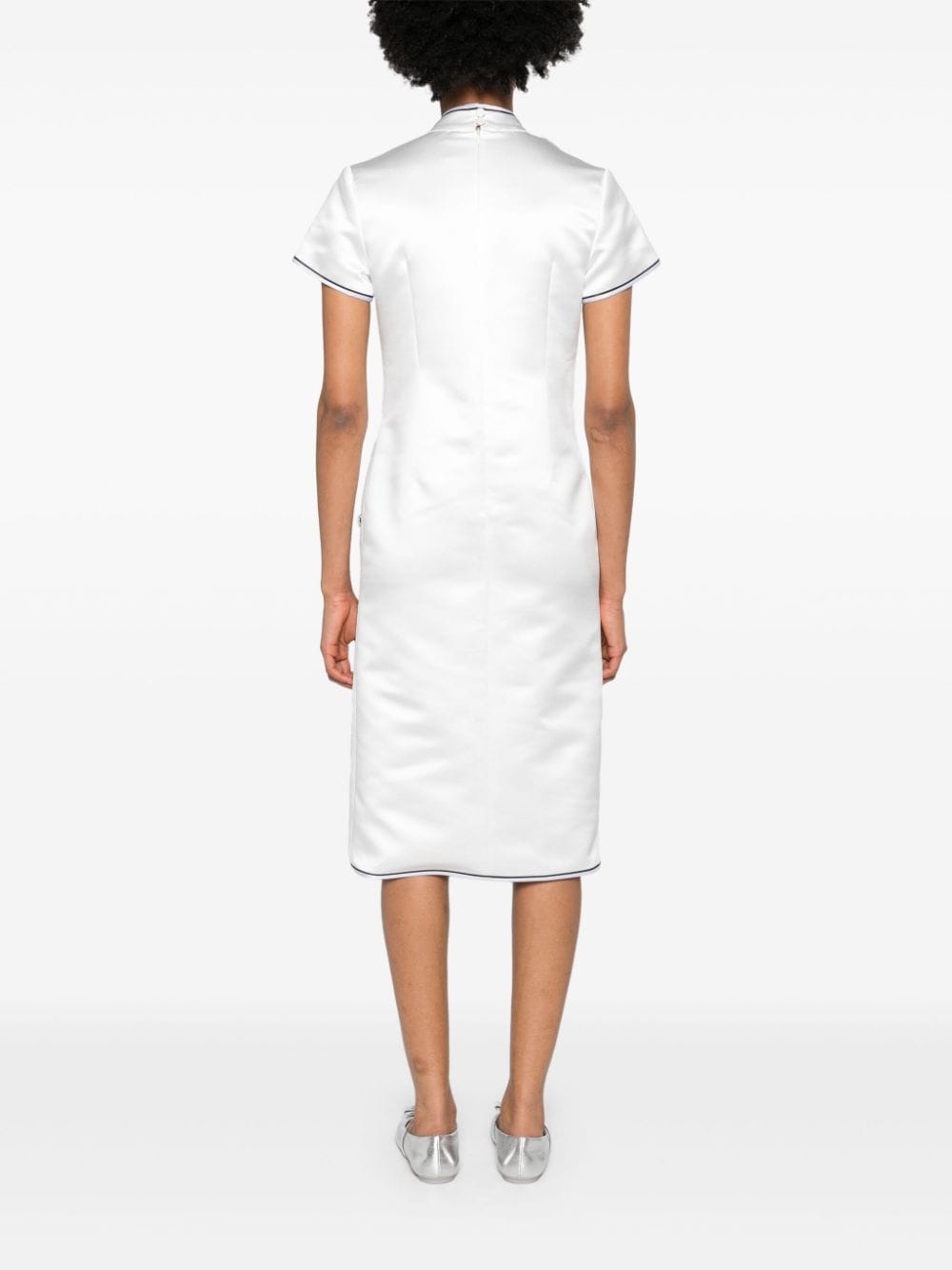 Shop Huishan Zhang Manon Silk Midi Dress In White