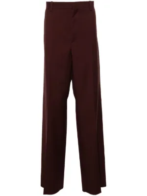 【新品】JIL SANDER　ワイドウールパンツ　ブラウン　サイズL EU40 JIL SANDER - 【新品】JIL SANDER ワイドウールパンツ ブラウン
