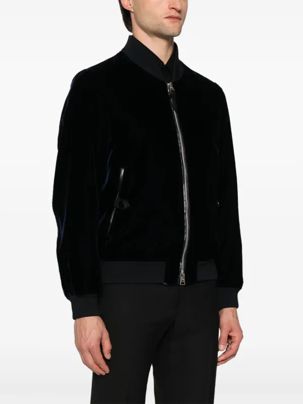 TOM FORD Velvet Bomber Jacket | Blue | FARFETCH JO