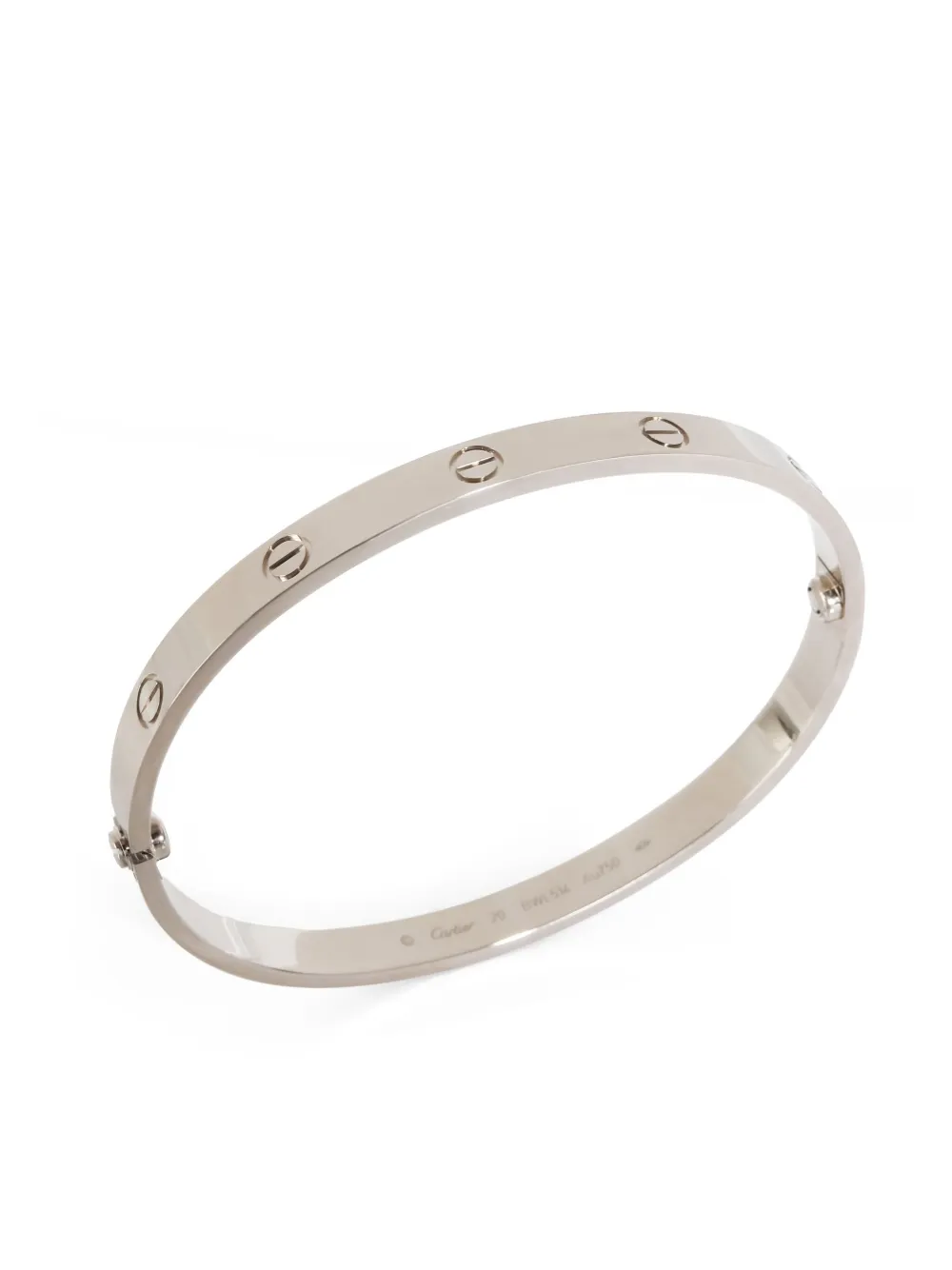 Pre-owned Cartier  18kt White Gold Love Bracelet In Silver