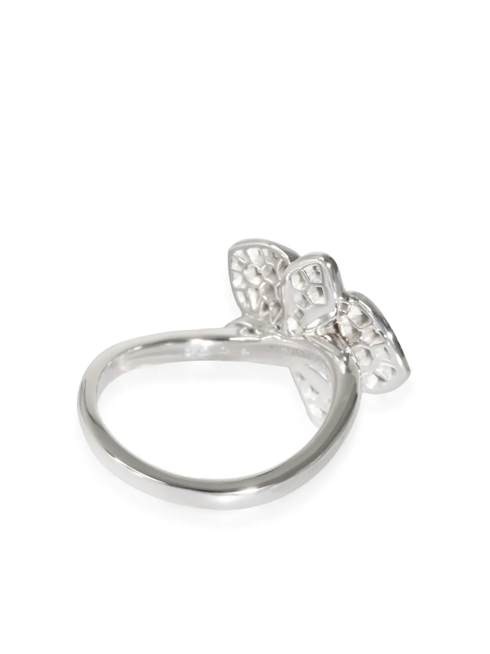 Pre-owned Cartier 18kt White Gold Caresse D'orchidées Diamond Ring In Silver