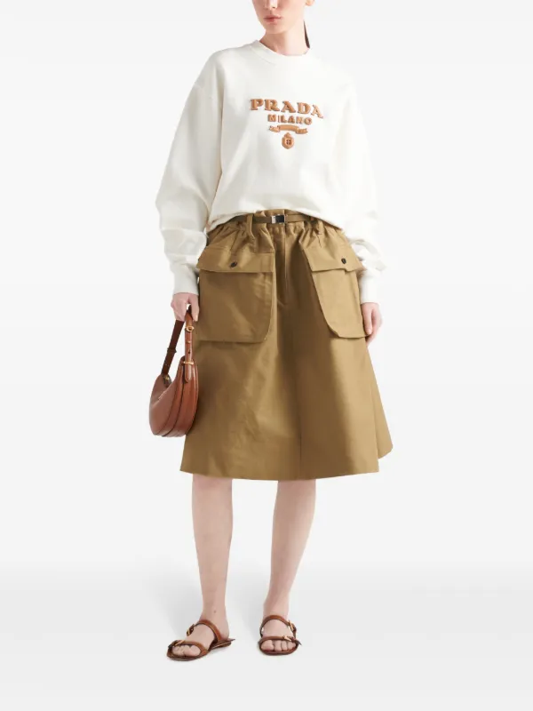 【関税&送料込】Prada Cream Cotton Skirt Prada Cream Cotton Skirt | italist