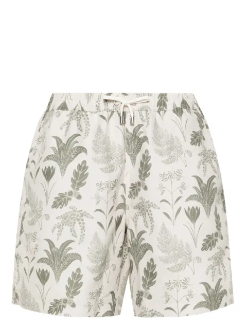 Sunspel shorts de playa con hojas estampadas