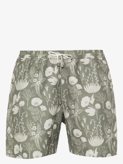Sunspel shorts de playa con hojas estampadas
