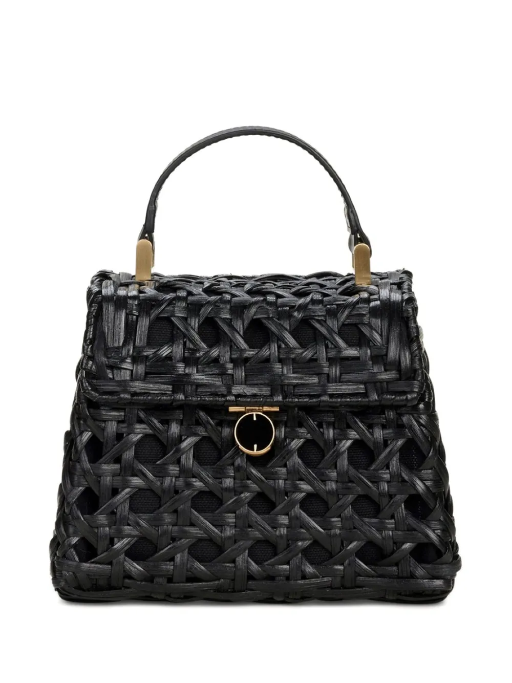 Cult Gaia Sybil woven rattan mini bag - Nero