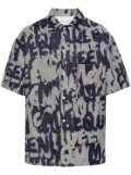 Alexander McQueen McQueen graffiti denim shirt - Blue