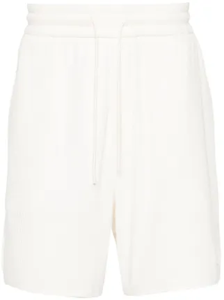 Emporio Armani mid-rise Ribbed Track Shorts - Farfetch 