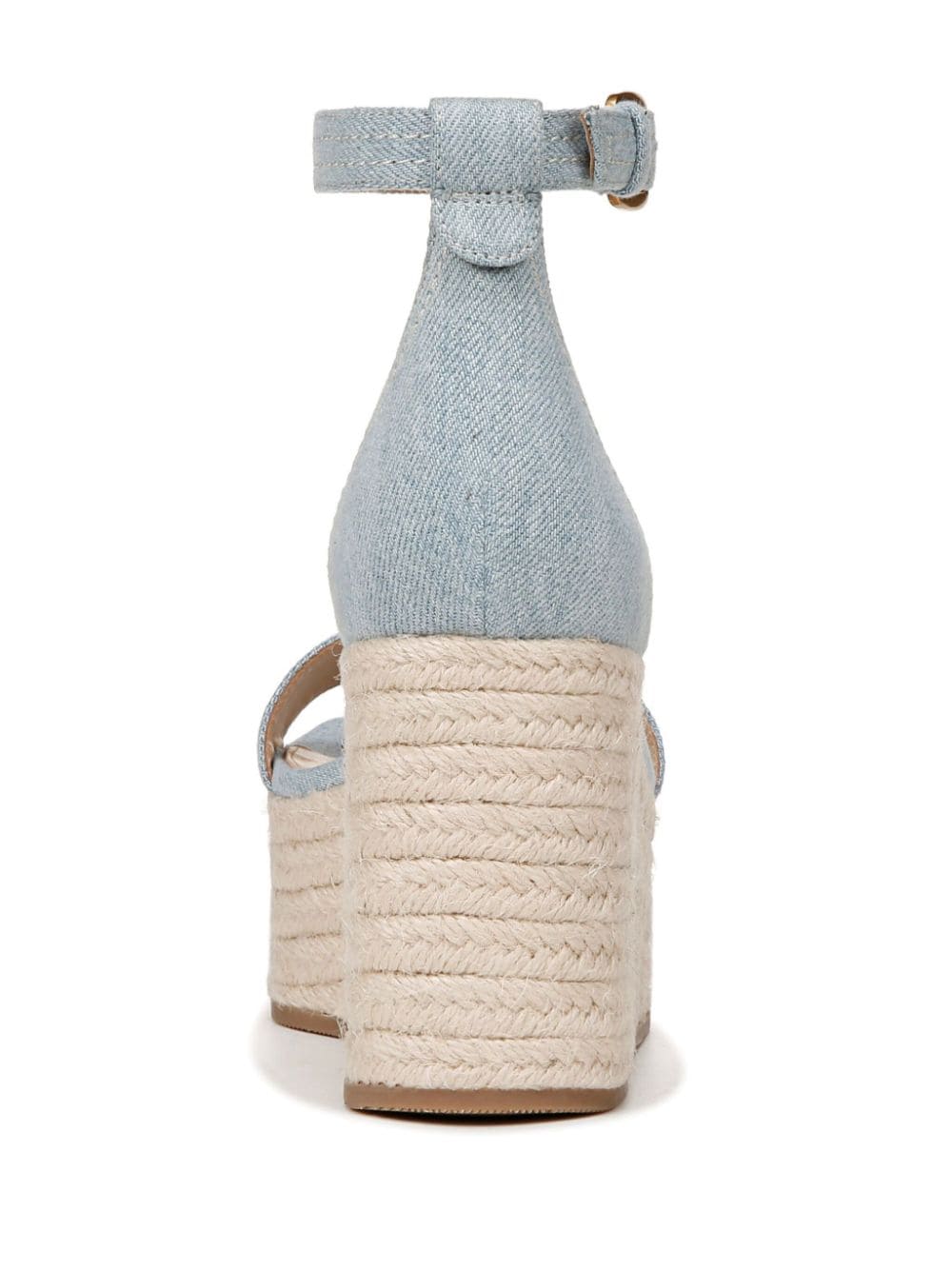 Shop Veronica Beard Gienne 89mm Denim Wedge Sandals In Blue