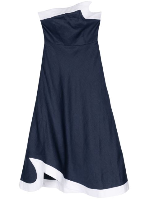 STAUD Sirani asymmetric linen dress