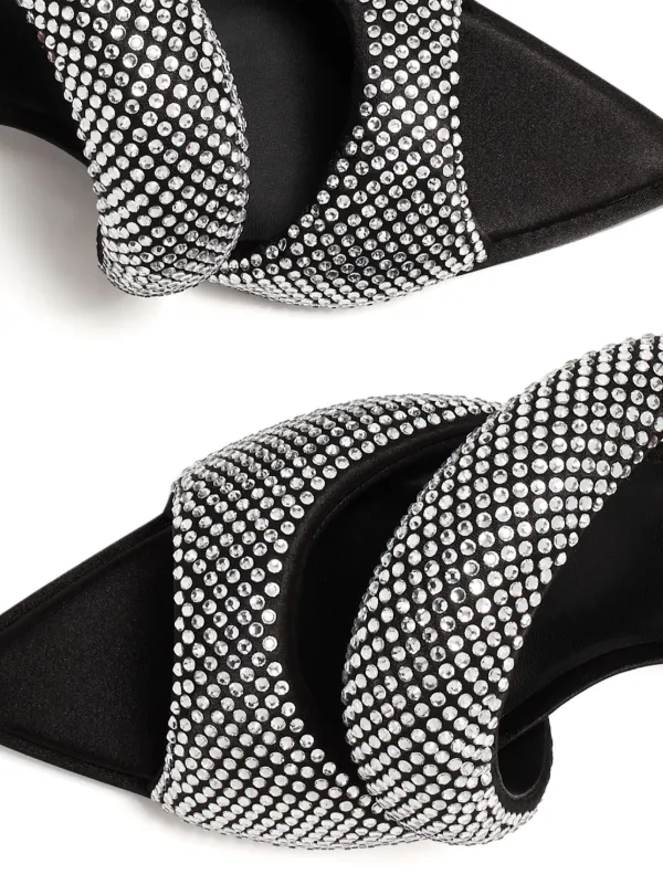 【JW PEI】 Sara 50mm crystal-embellished mules(送料無料) JW Pei Sara 50mm crystal-embellished Mules | Black | FARFETCH BN