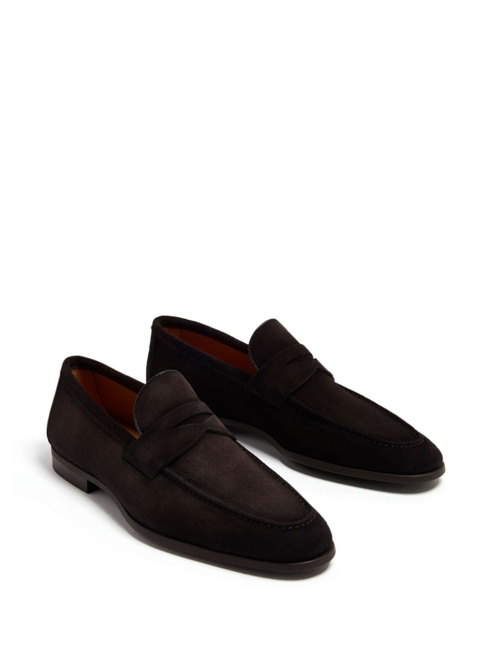 Shop Magnanni Diezma Suede Penny Loafers In Brown