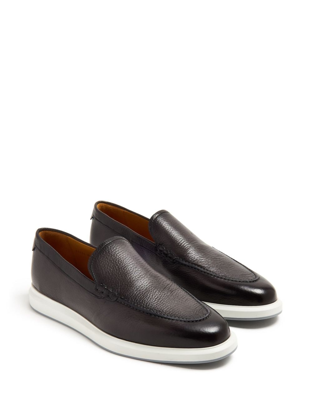 Shop Magnanni Orion Leather Loafers In Brown
