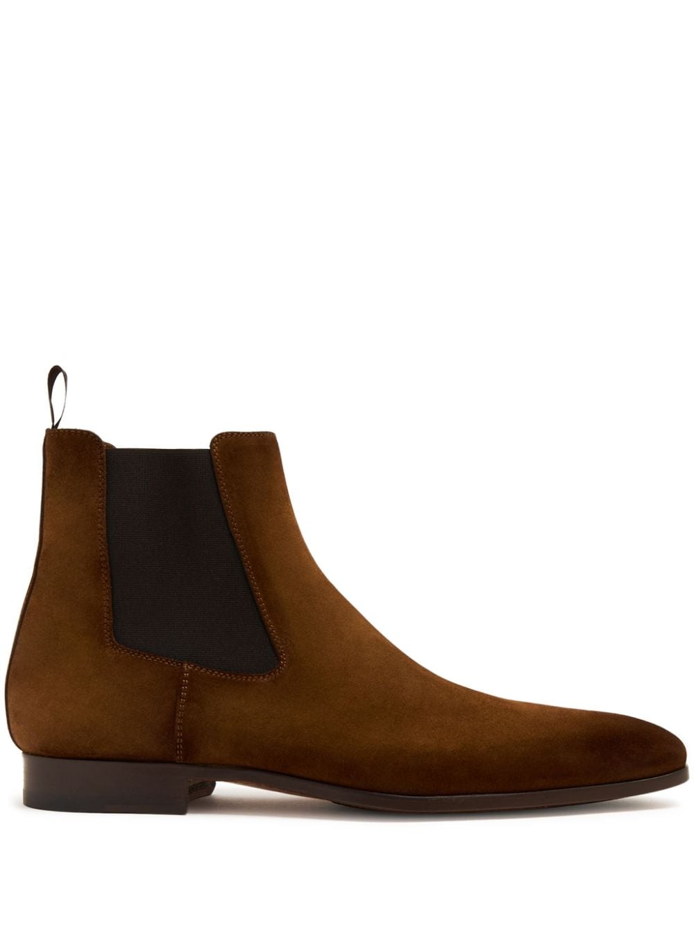 almond-toe suede boots