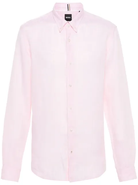 BOSS Camisa de linho com textura