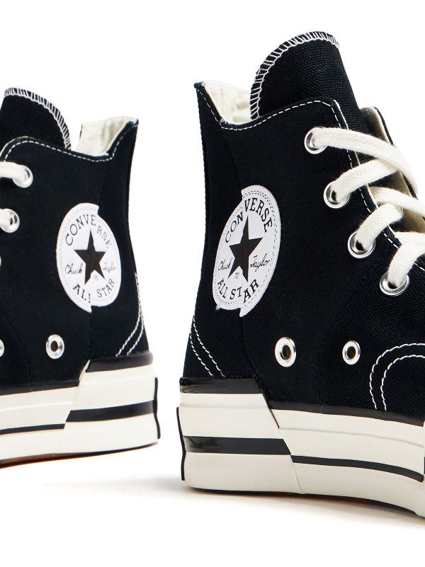 Black fashion hi chuck taylors