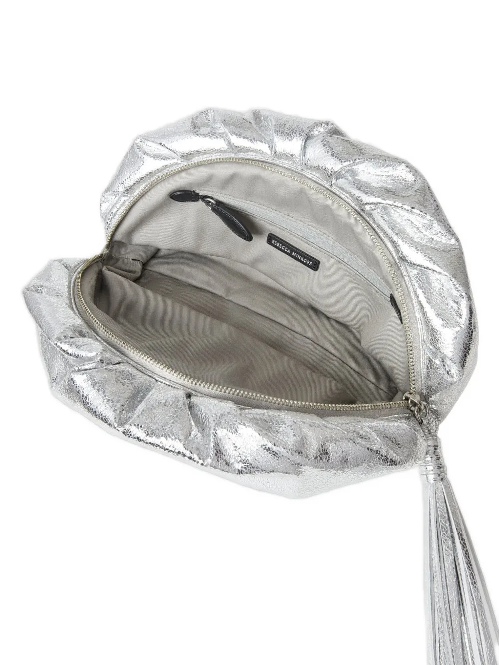 Rebecca Minkoff Ruched Clutch Bag In Silver