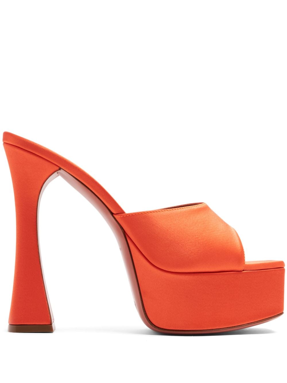 Amina Muaddi Dalida Satin 140mm Platform Sandals In Orange