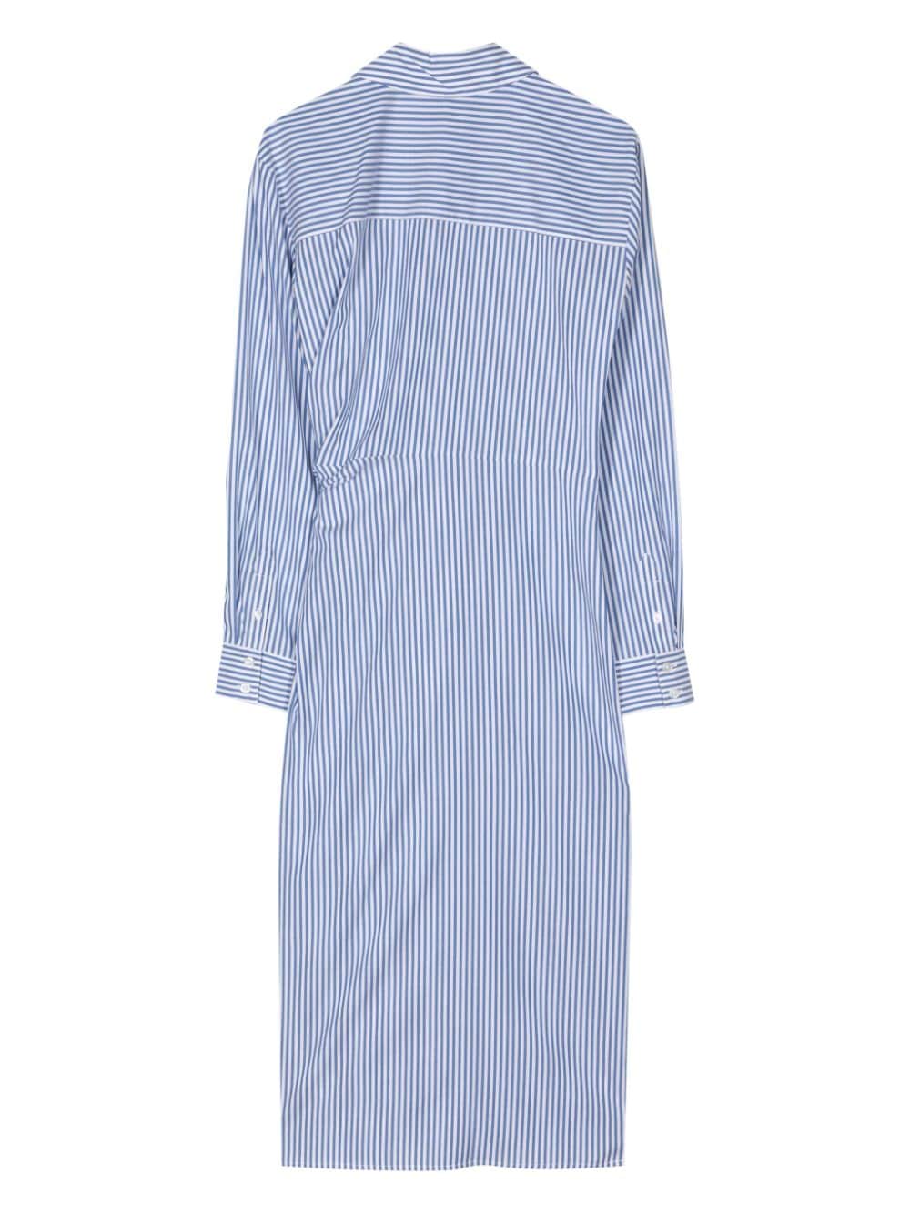 Shop Veronica Beard Wright Striped Cotton Wrap Dress In Blue