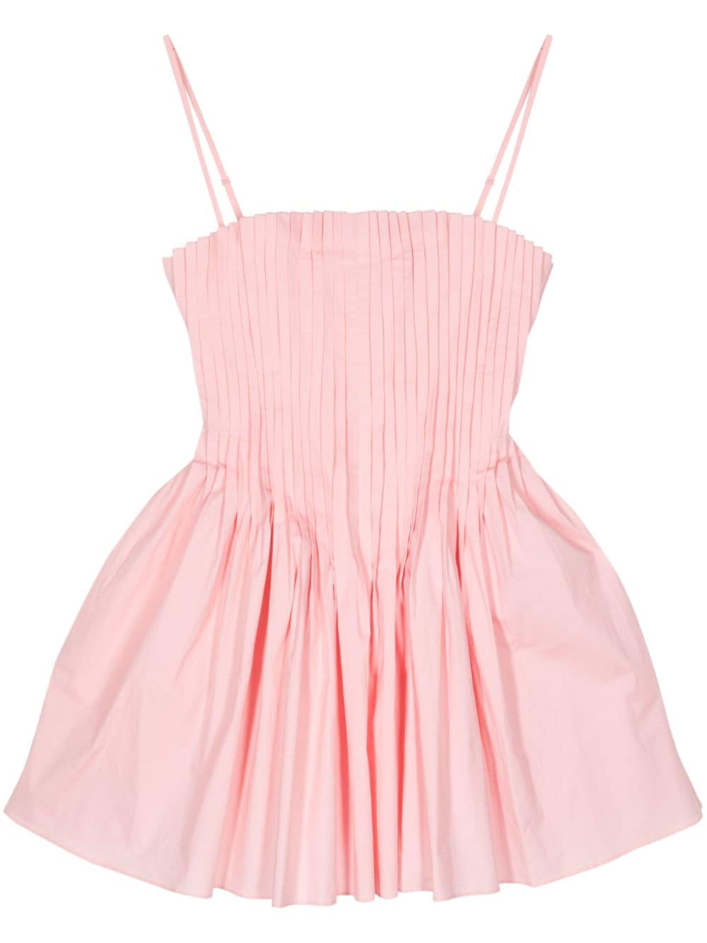 Shop Staud Bella Pintucked Minidress In Pink