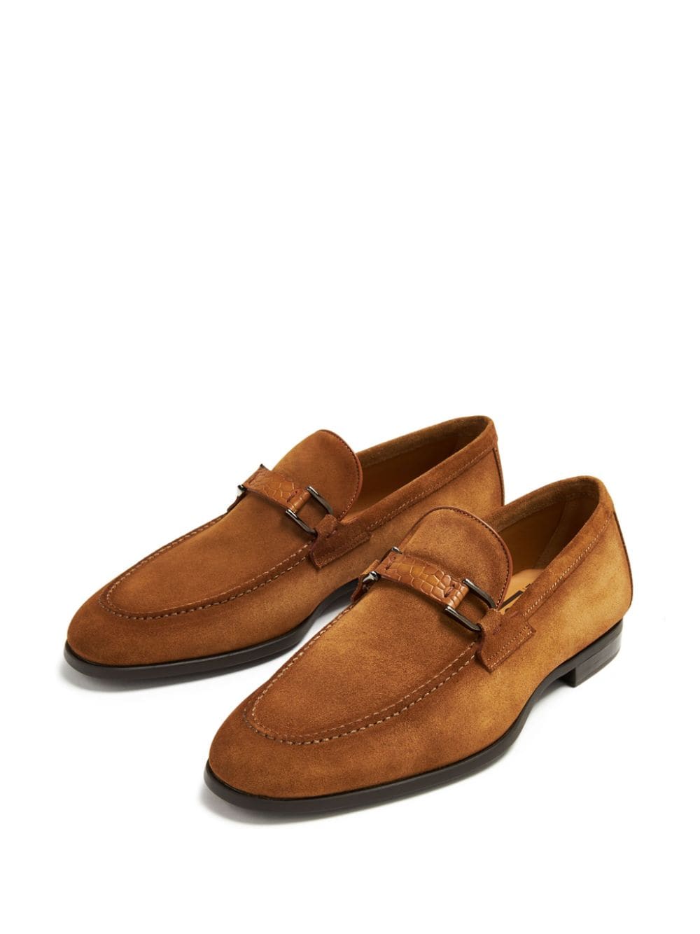 Shop Magnanni Dinos Suede Loafers In Brown