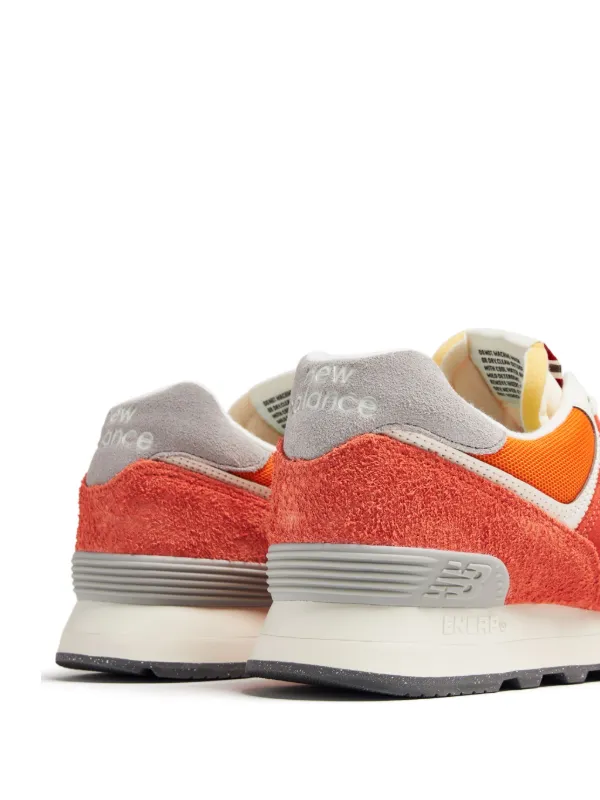 New Balance 574 カラーブロック スエードスニーカー | オレンジ