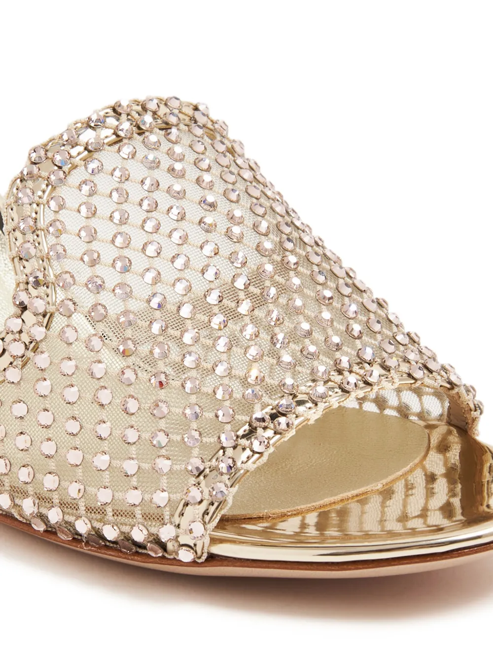 Le Silla Gilda 55 mm muiltjes verfraaid met kristallen Goud